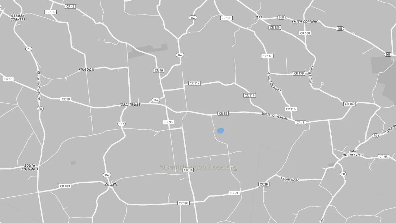 Transit Grade map of Jordanville, NY