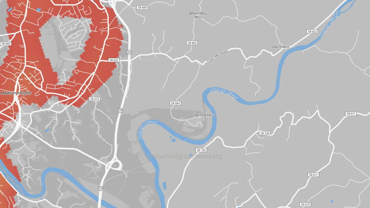 Transit Grade map of Joshua Falls, VA