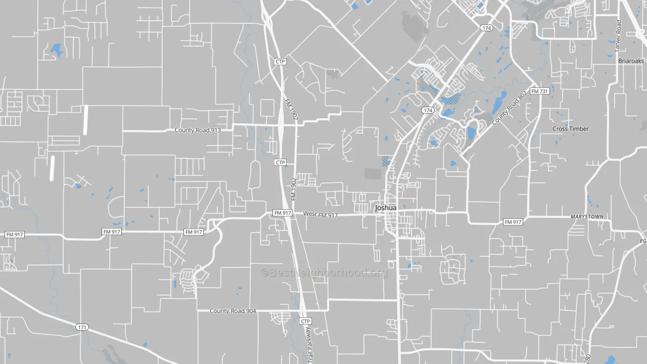 Transit Grade map of Joshua, TX