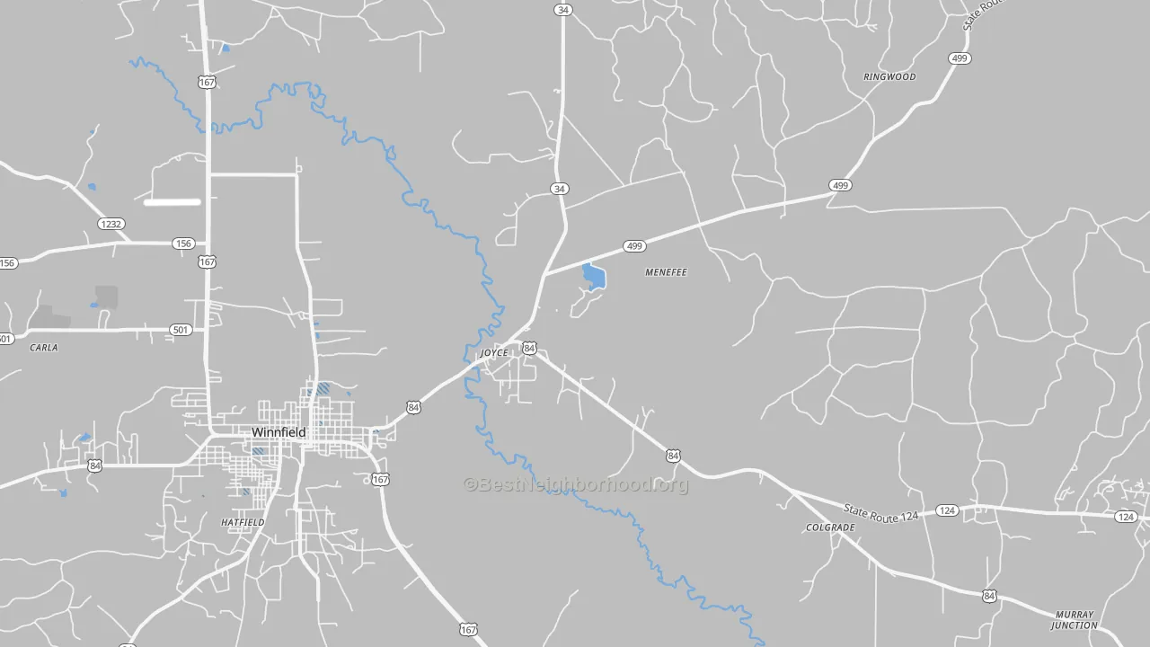 Transit Grade map of Joyce, LA