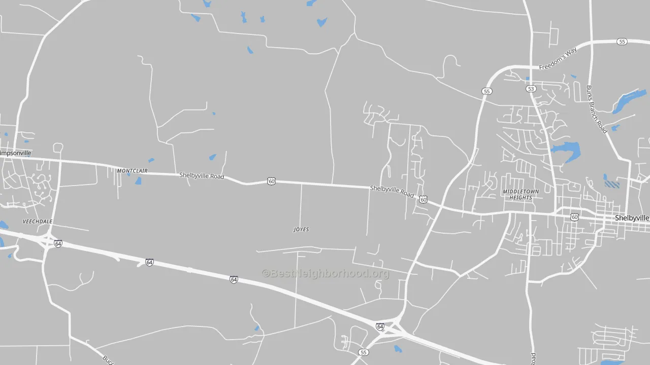 Transit Grade map of Joyes, KY