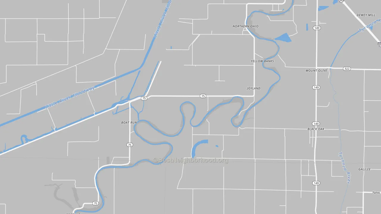 Transit Grade map of Joyland, AR