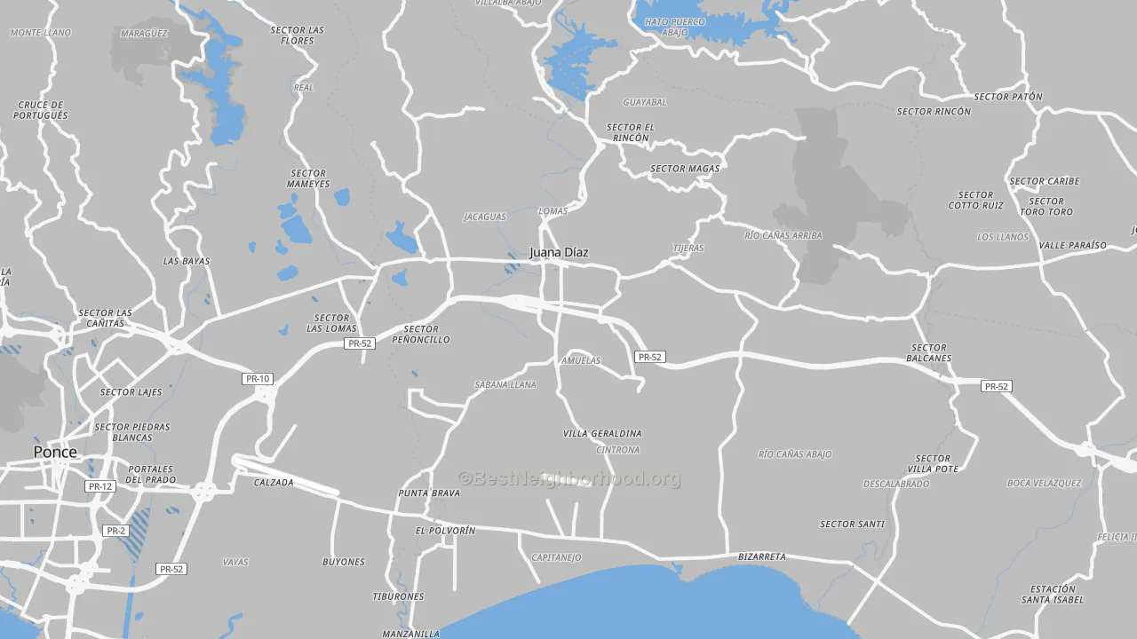 Transit Grade map of Juana Diaz Municipio, PR