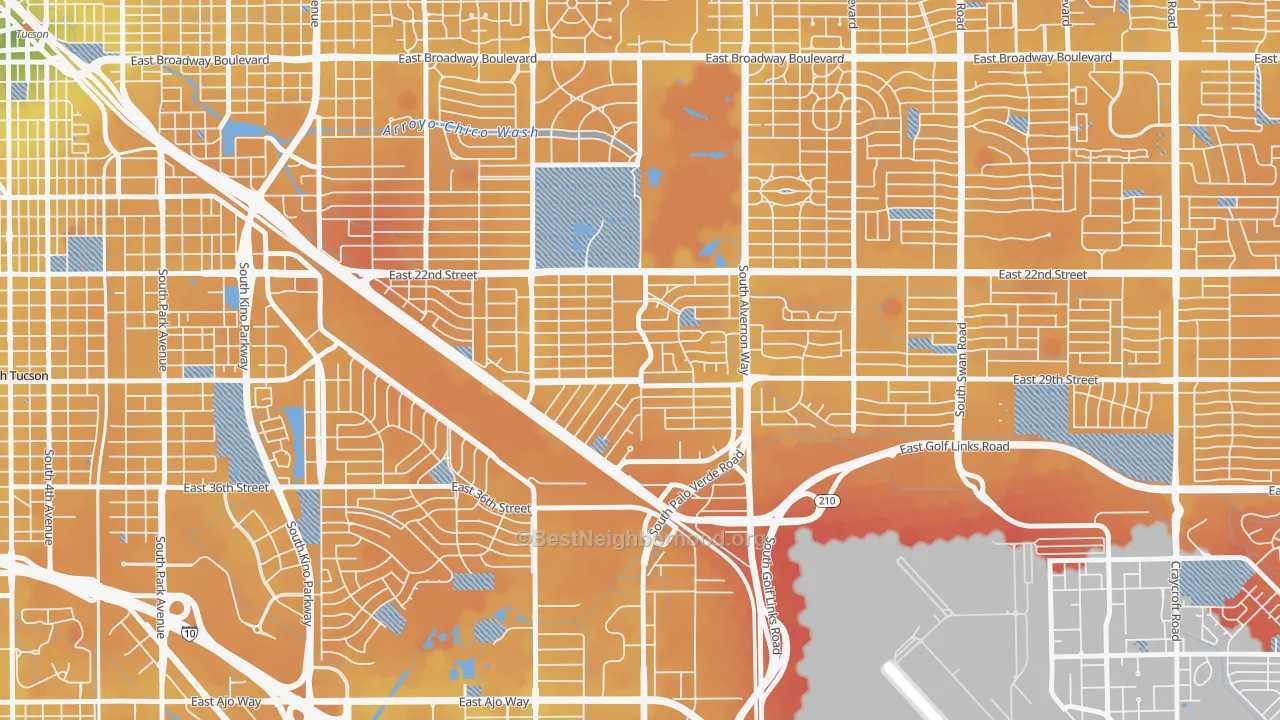 Transit Grade map of Julia Keen, Tucson, AZ