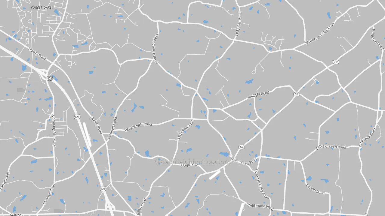Transit Grade map of Julian, NC