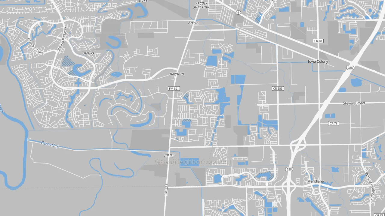 Transit Grade map of Juliff, TX