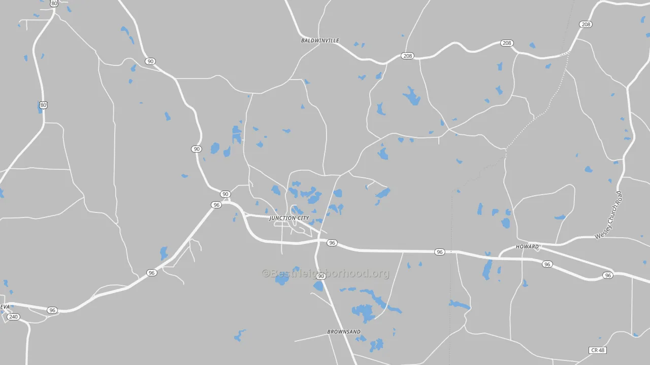 Transit Grade map of Junction City, GA