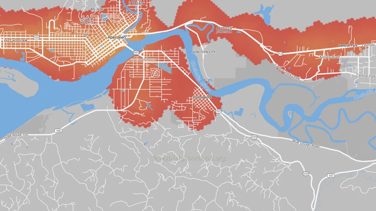 Transit Grade map of Junction City, WA