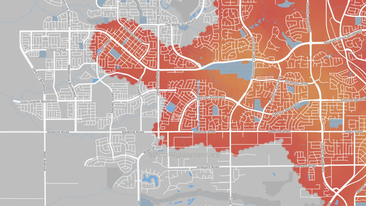 Transit Grade map of Junction West, Roseville, CA