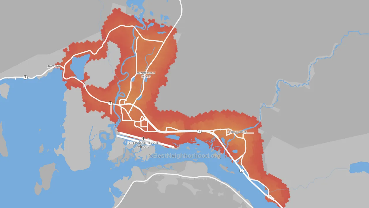 Transit Grade map of Juneau, AK