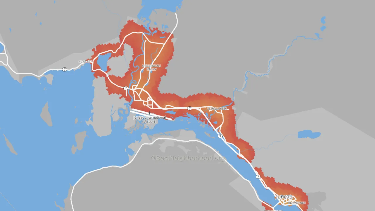 Transit Grade map of Juneau City and Borough, AK