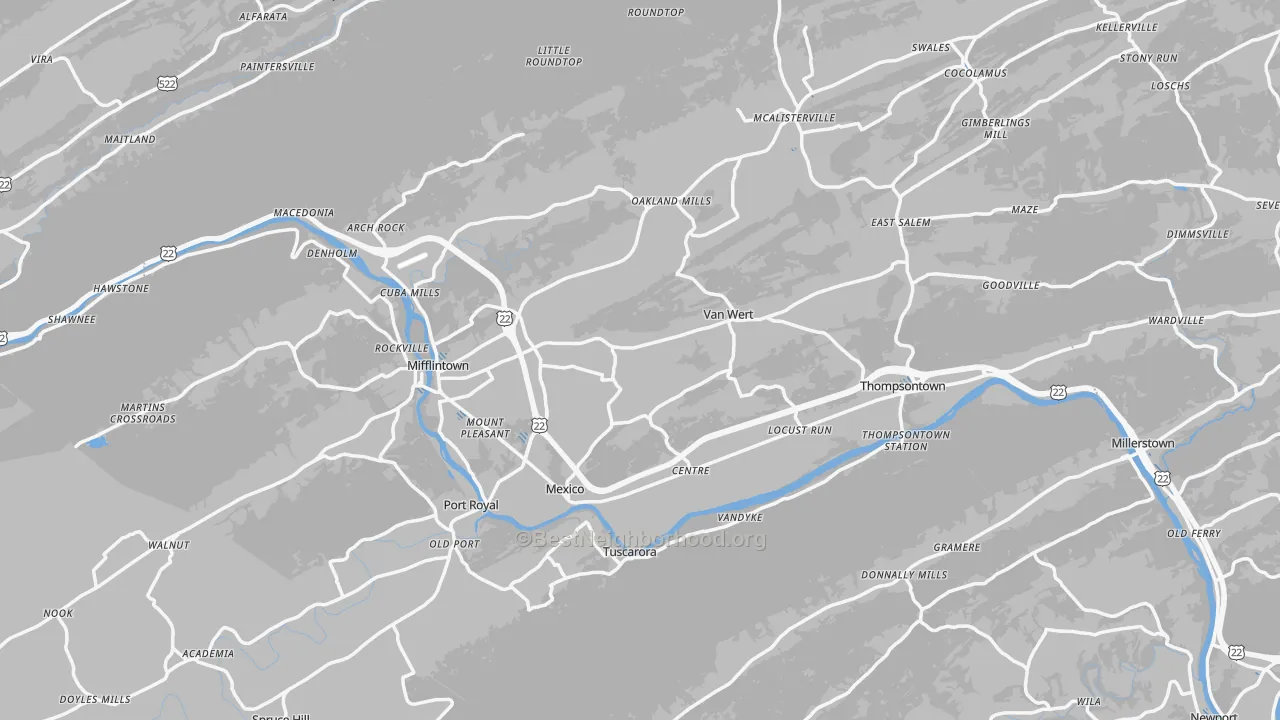 Transit Grade map of Juniata County, PA