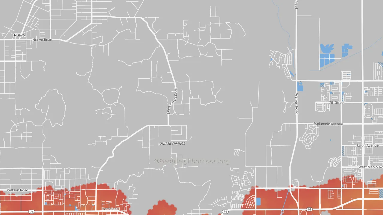 Transit Grade map of Juniper Springs, CA