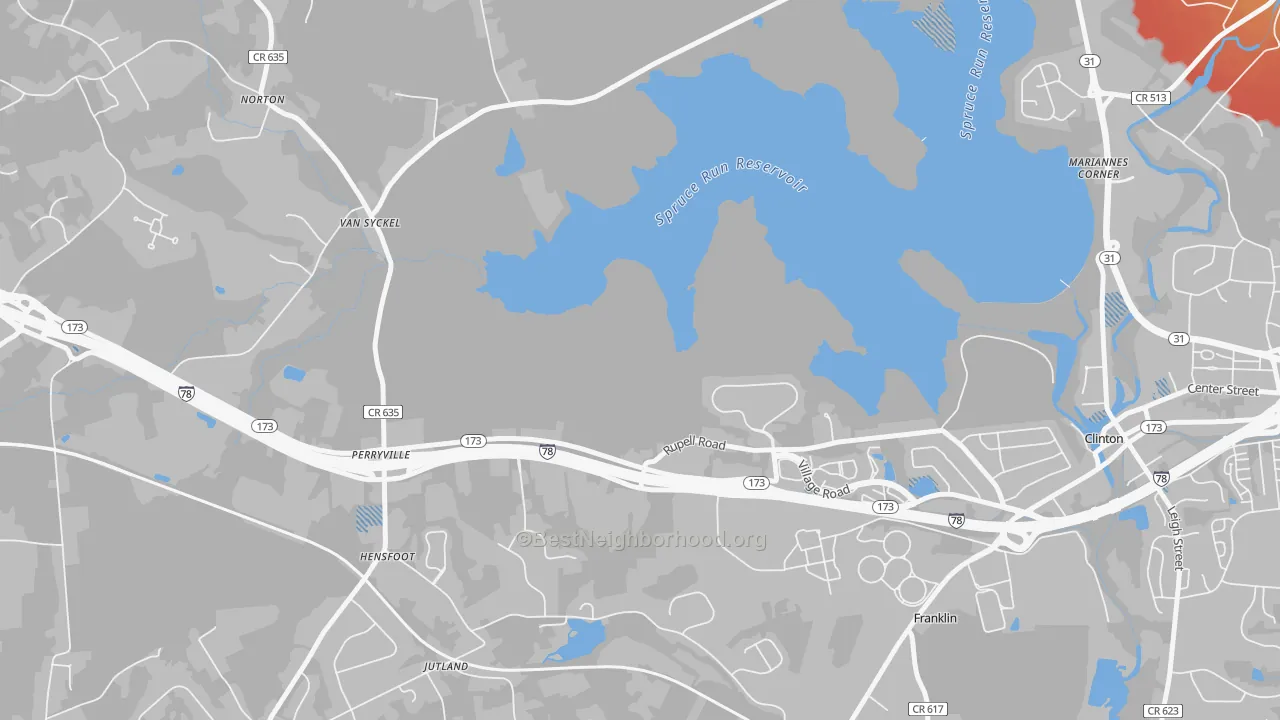 Transit Grade map of Jutland, NJ