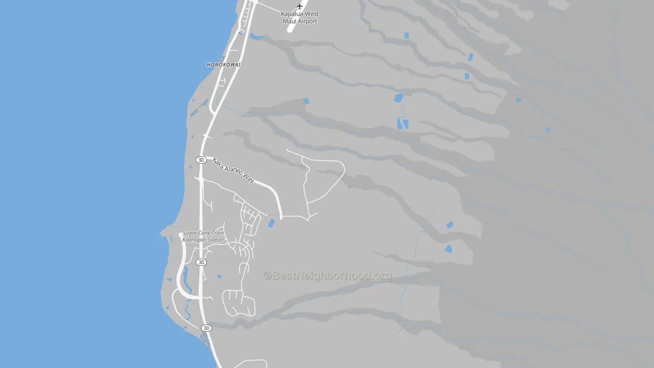 Transit Grade map of Kaanapali, HI