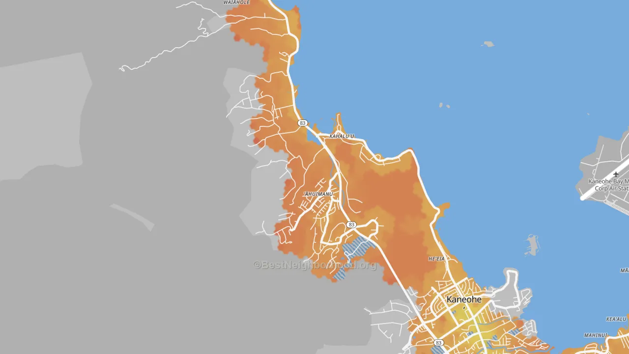 Transit Grade map of Kahaluu, Kaneohe, HI