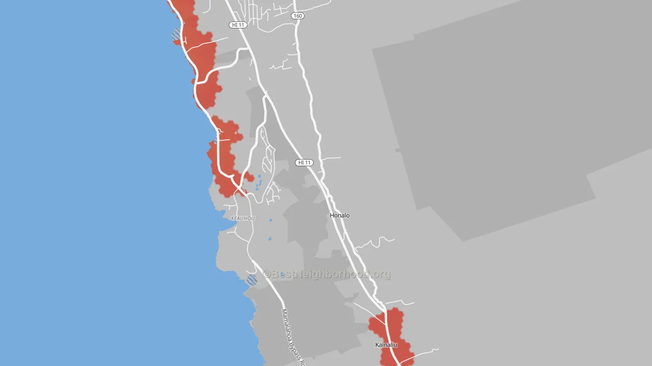 Transit Grade map of Kahaluu-Keauhou, HI