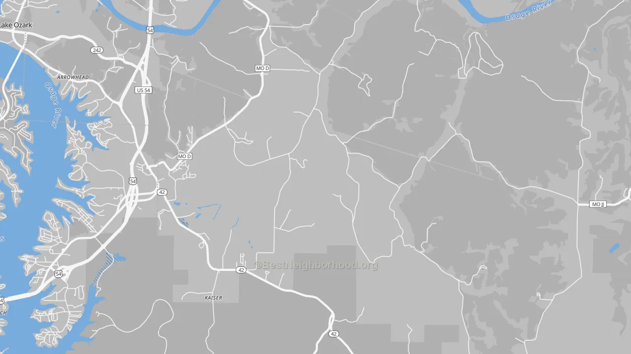 Transit Grade map of Kaiser, MO
