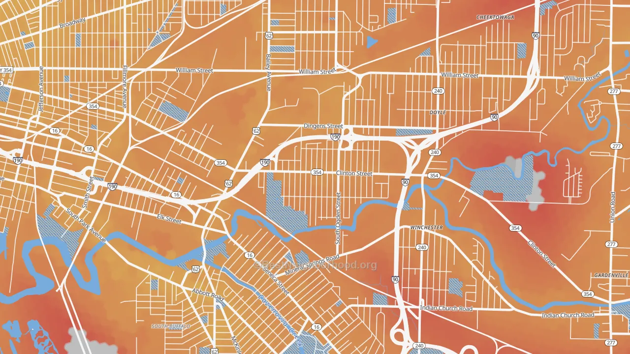 Transit Grade map of Kaisertown, Buffalo, NY