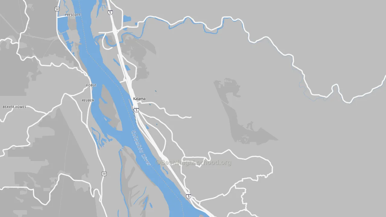 Transit Grade map of Kalama, WA