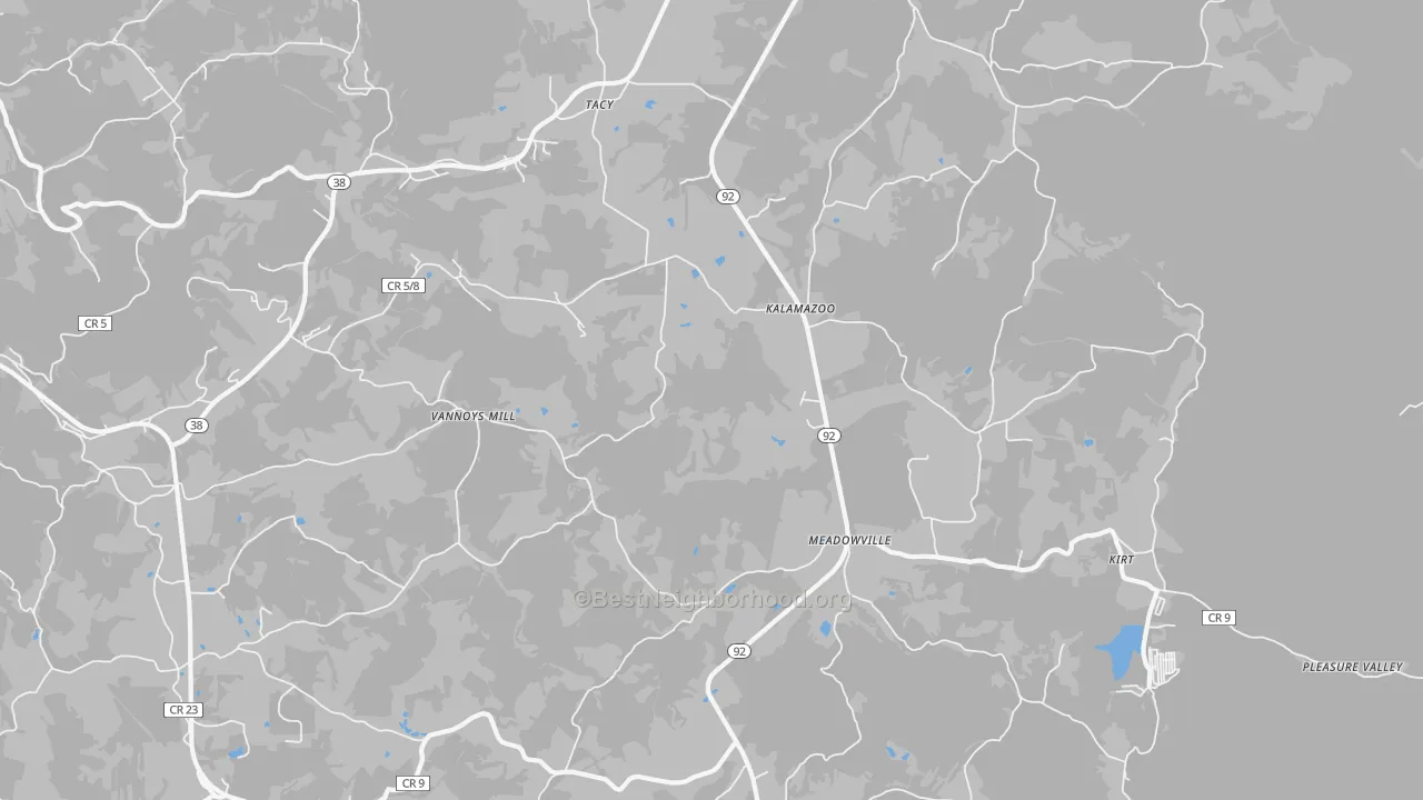 Transit Grade map of Kalamazoo, WV