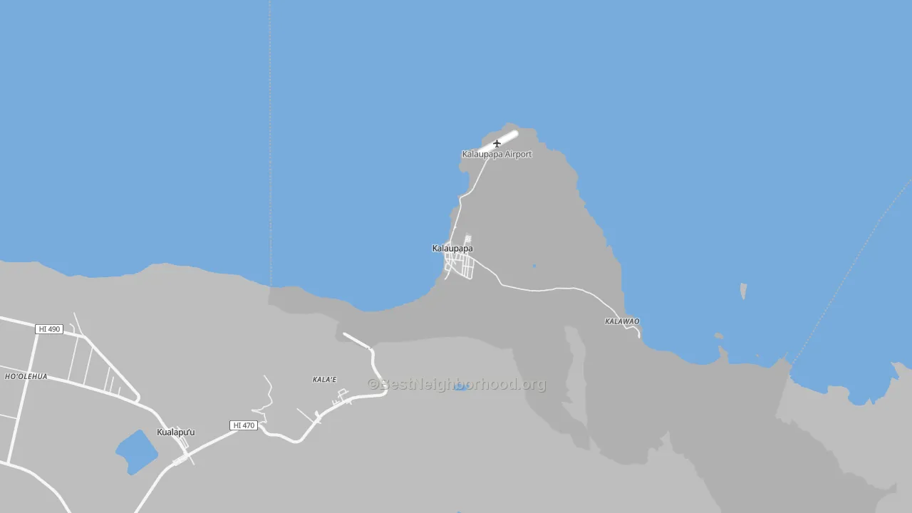 Transit Grade map of Kalawao County, HI