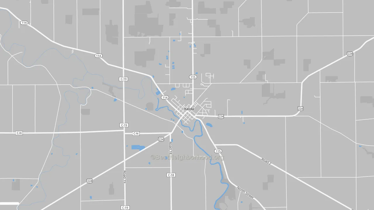 Transit Grade map of Kalida, OH