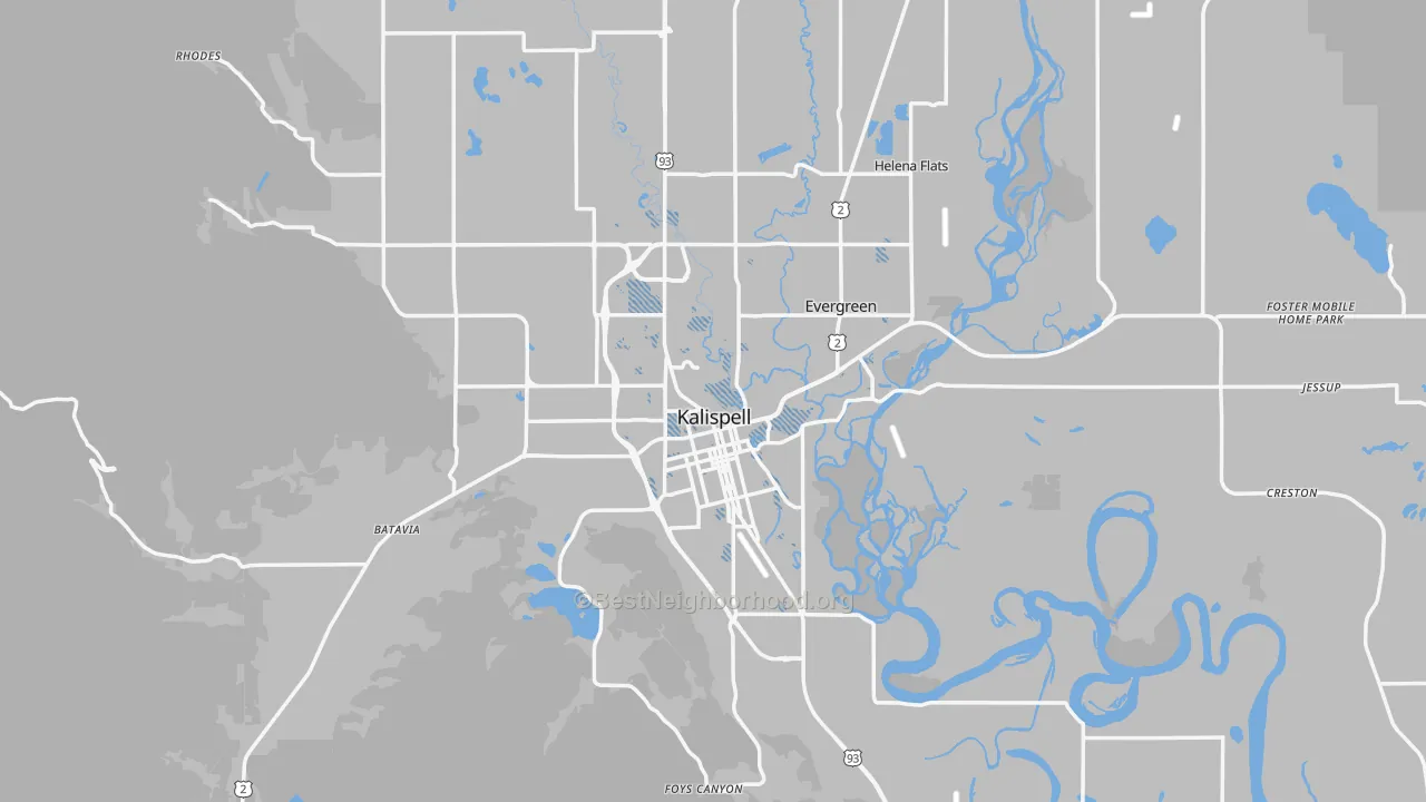 Transit Grade map of Kalispell, MT