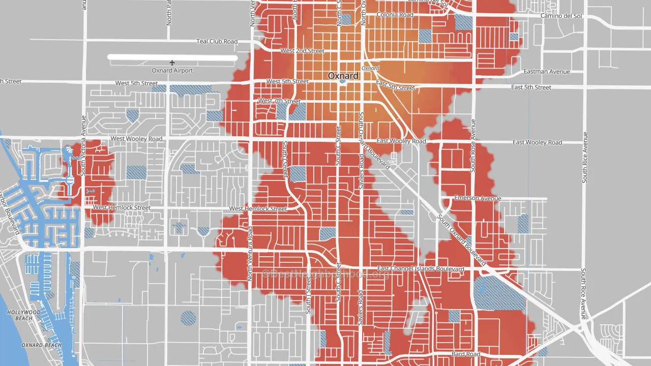 Transit Grade map of Kamala Park, Oxnard, CA