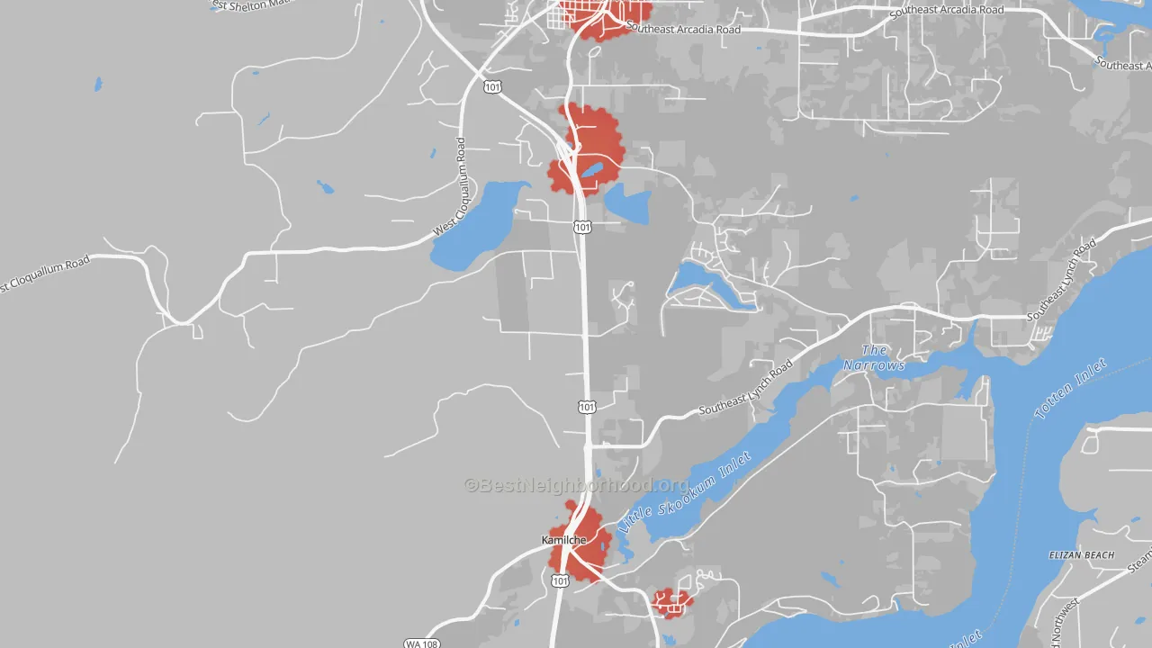 Transit Grade map of Kamilche, WA