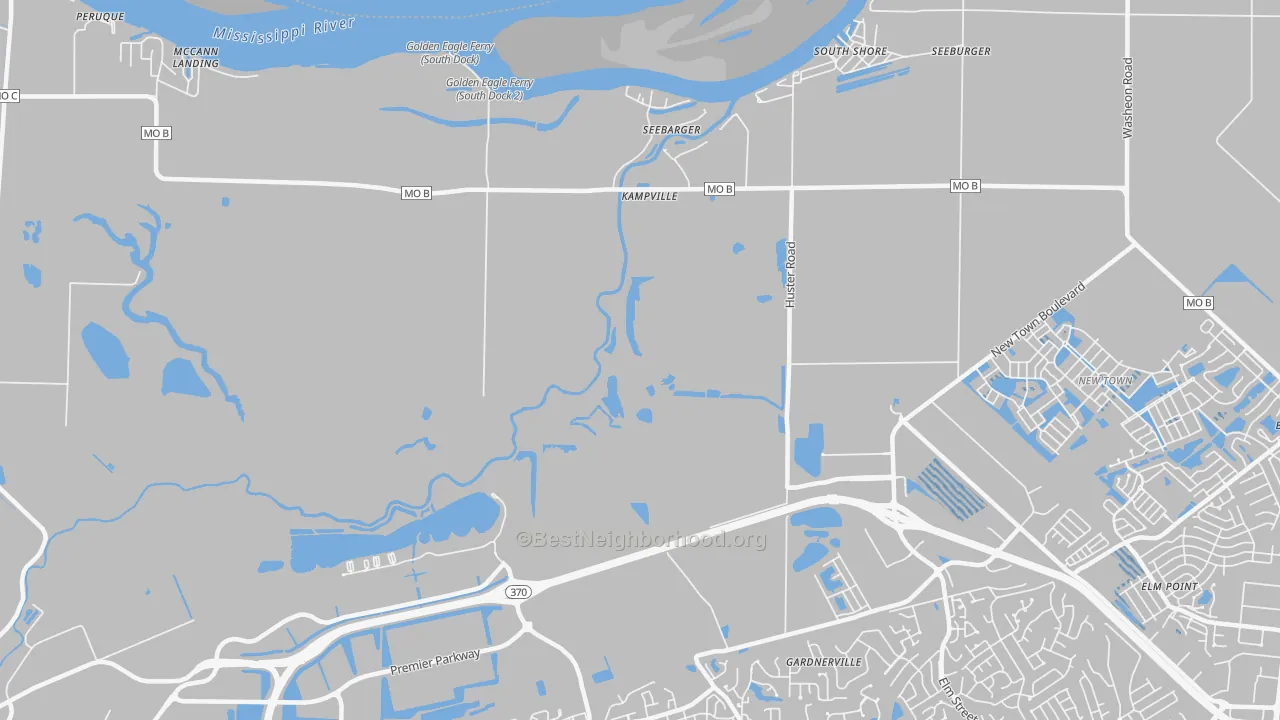 Transit Grade map of Kampville, MO