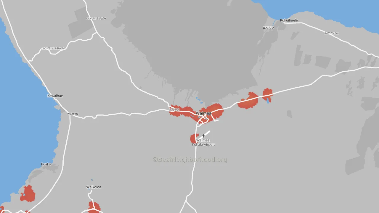 Transit Grade map of Kamuela, Waimea, HI