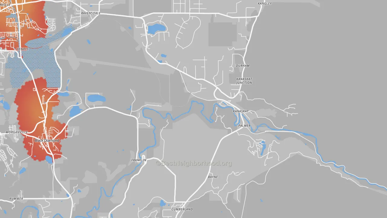 Transit Grade map of Kanaskat, WA