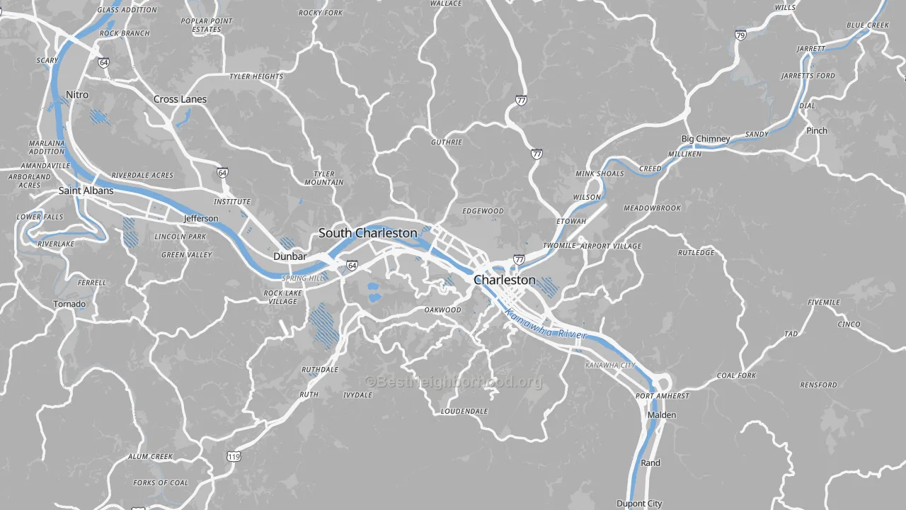 Transit Grade map of Kanawha County, WV