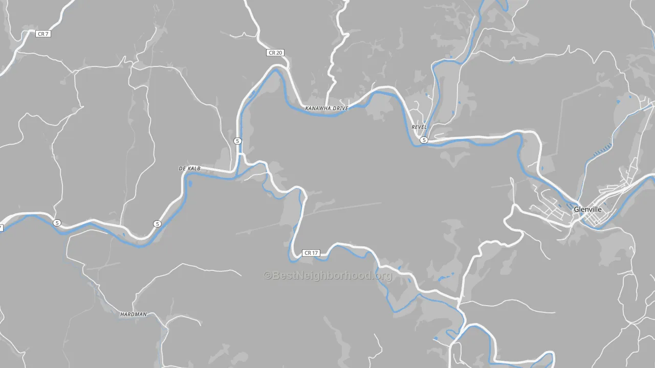 Transit Grade map of Kanawha Drive, WV