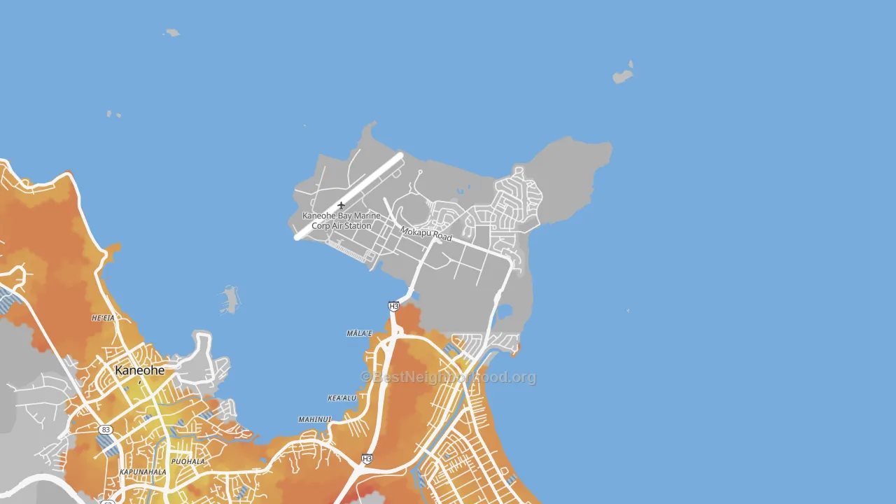 Transit Grade map of Kaneohe Bay, HI