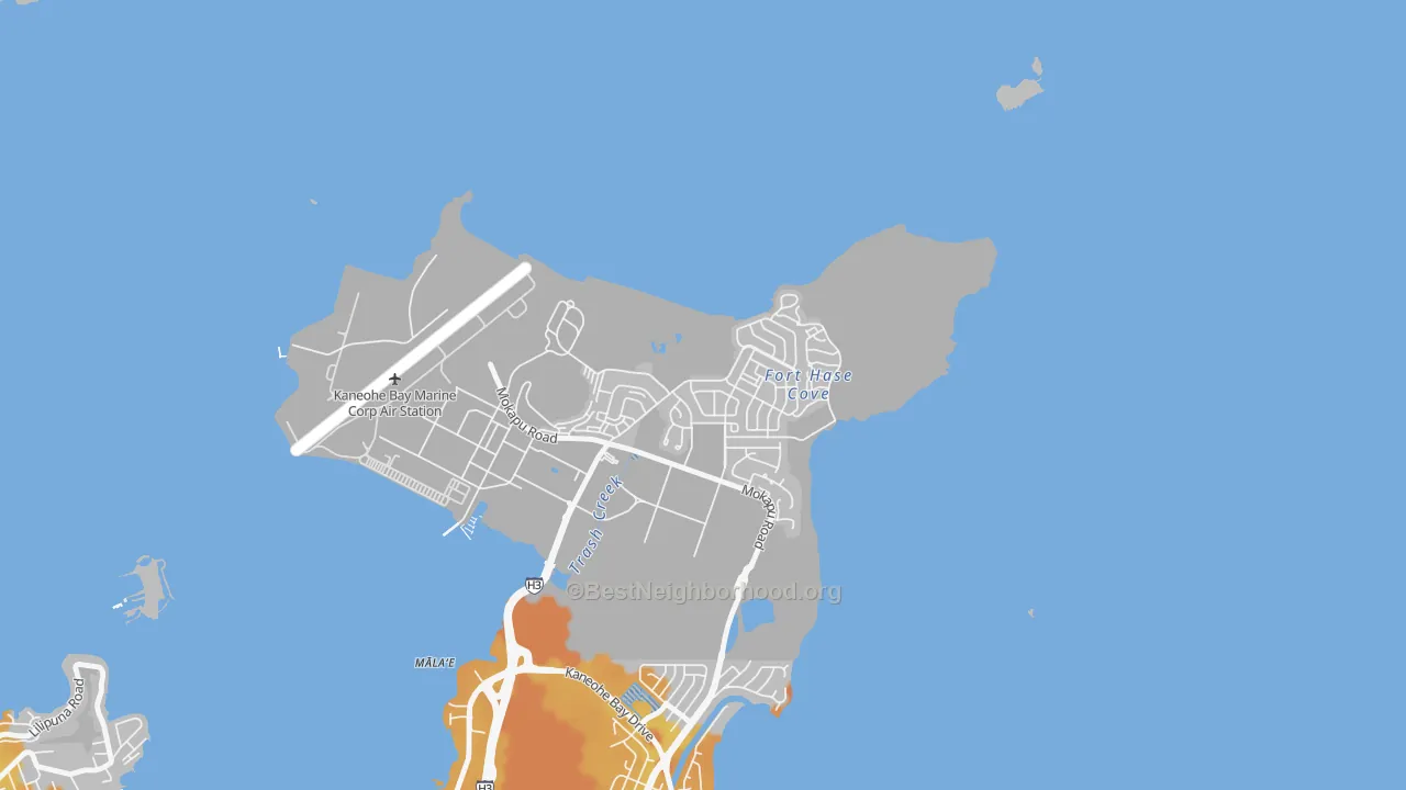Transit Grade map of Kaneohe Station, HI