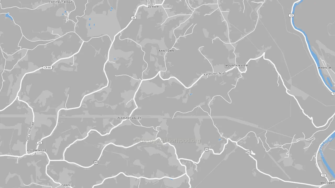 Transit Grade map of Kanetown, WV