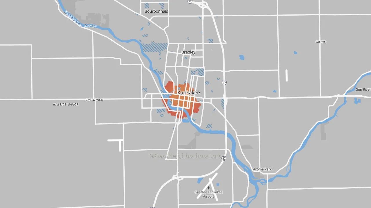 Transit Grade map of Kankakee, IL