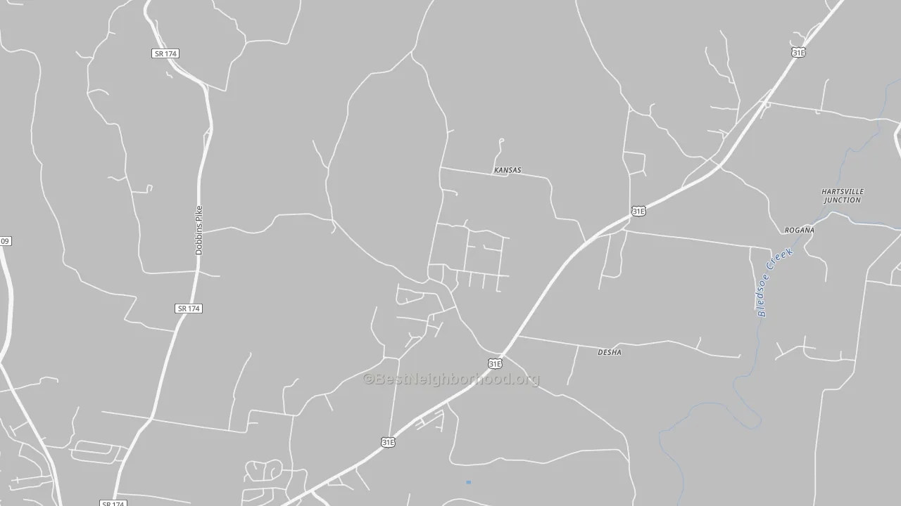 Transit Grade map of Kansas, TN