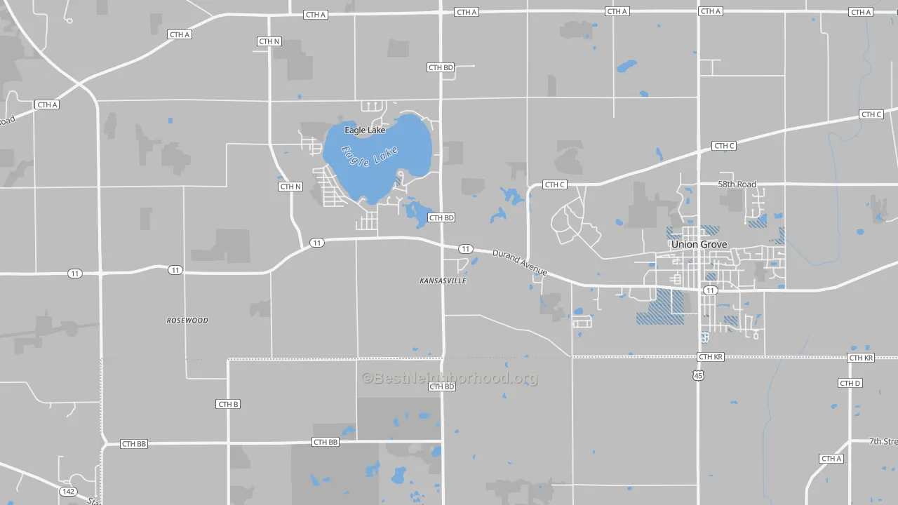 Transit Grade map of Kansasville, WI