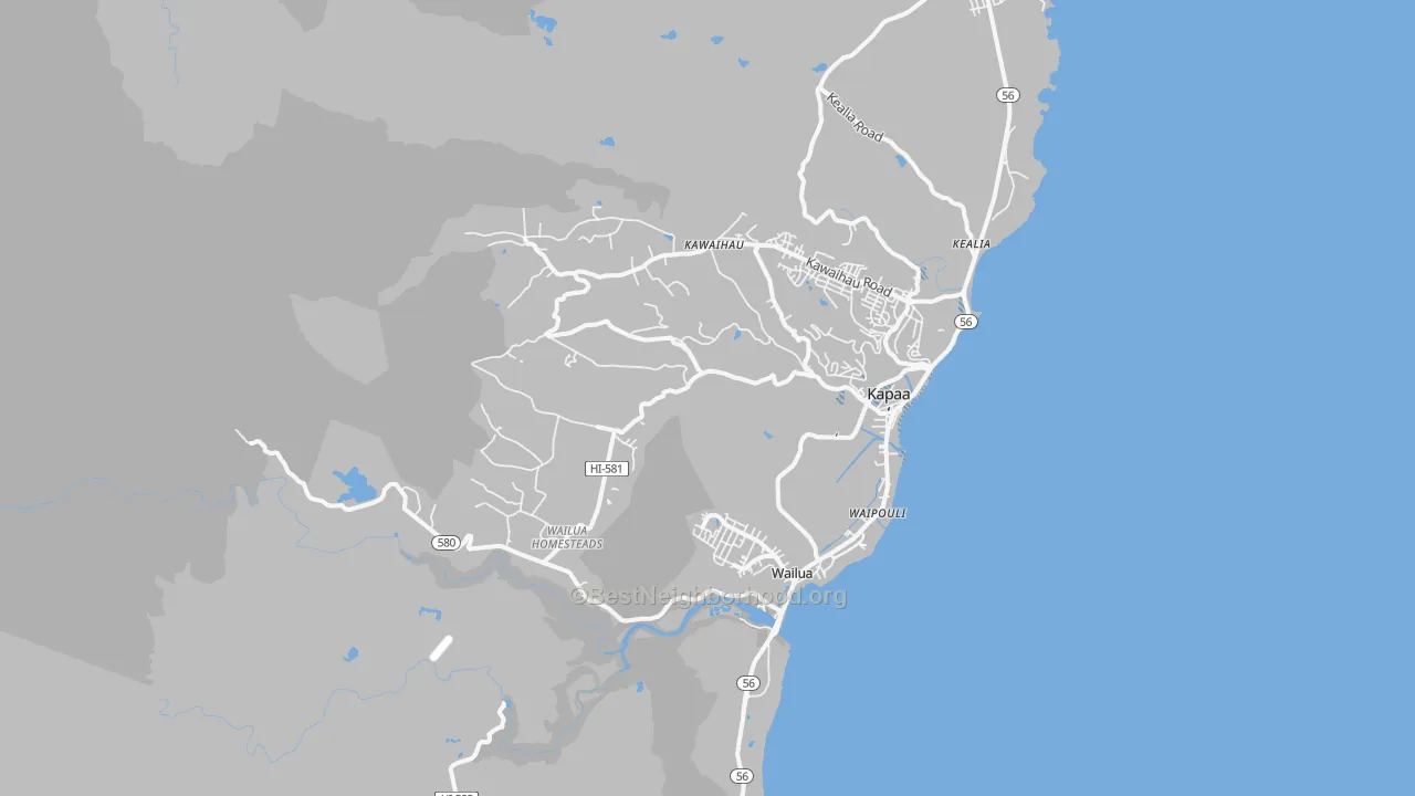 Transit Grade map of Kapaa, HI