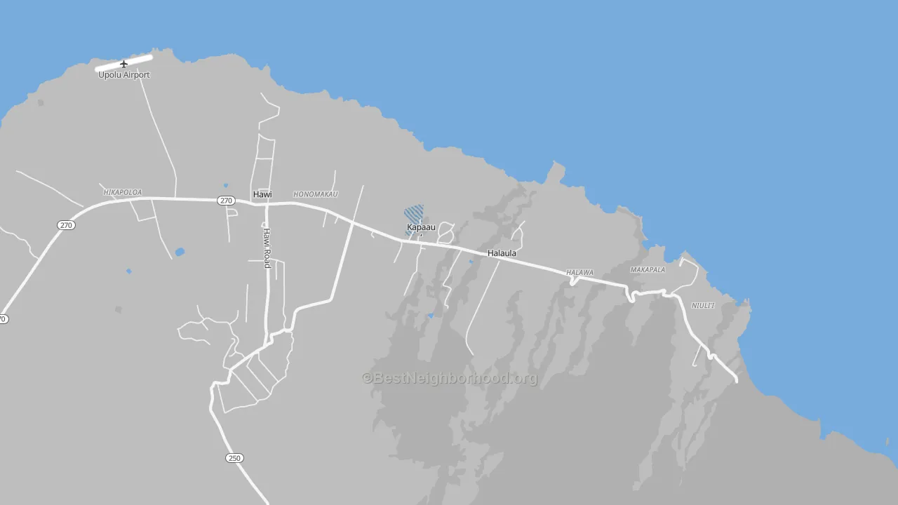 Transit Grade map of Kapaau, HI