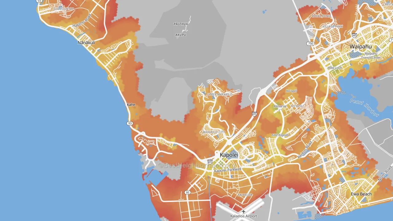 Transit Grade map of Kapolei, HI