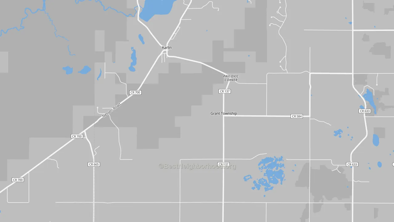 Transit Grade map of Karlin, MI