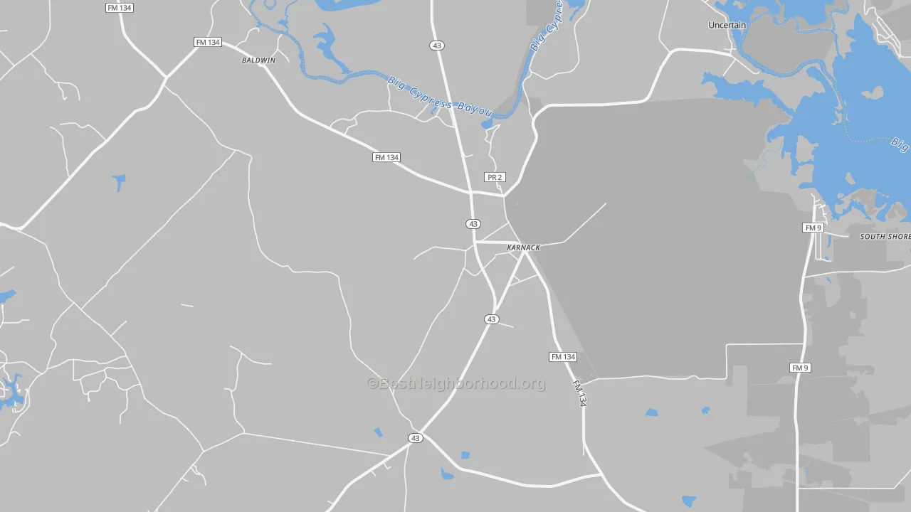 Transit Grade map of Karnack, TX