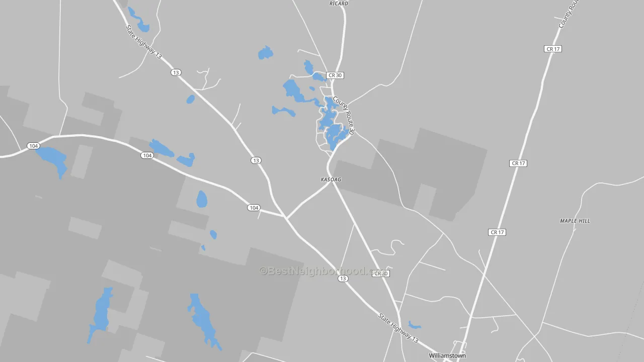 Transit Grade map of Kasoag, NY