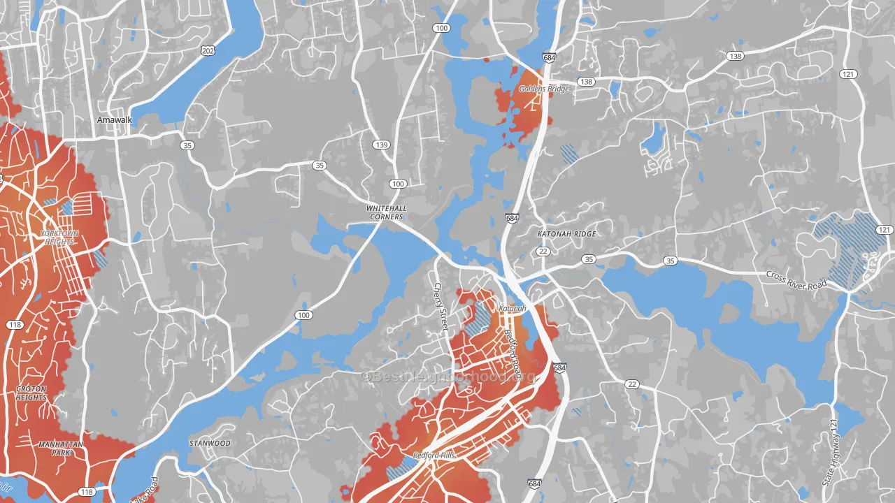 Transit Grade map of Katonah, NY