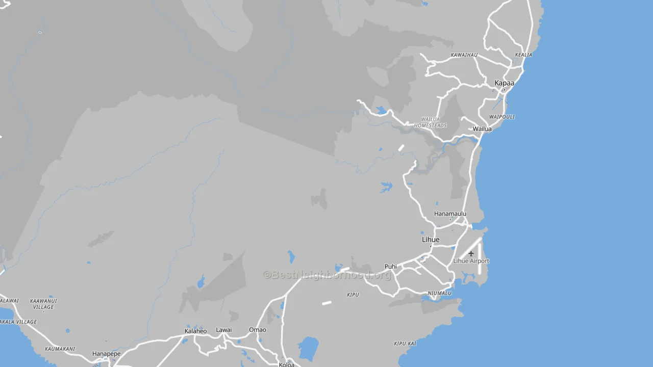 Transit Grade map of Kauai County, HI