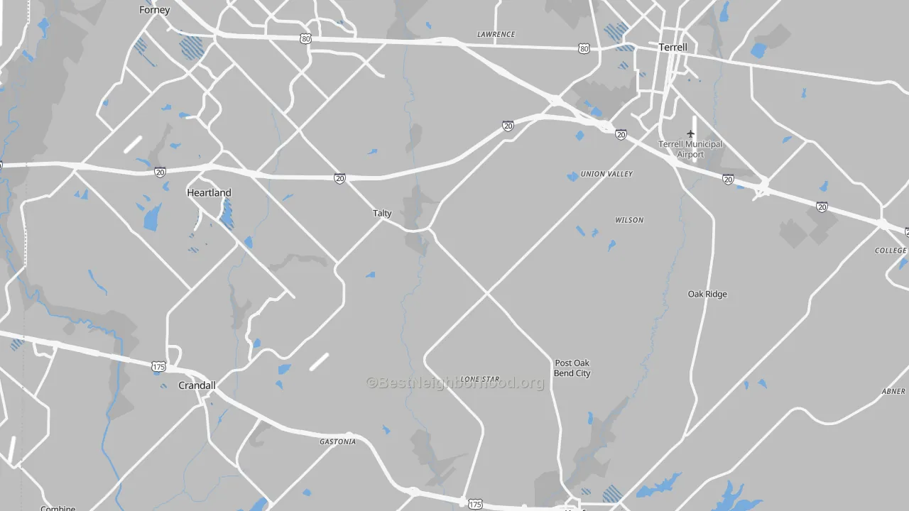 Transit Grade map of Kaufman County, TX